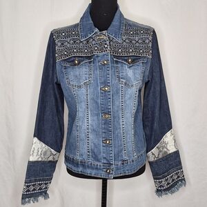 Desigual The "Exotic" Denim Jacket - Size 42/L
